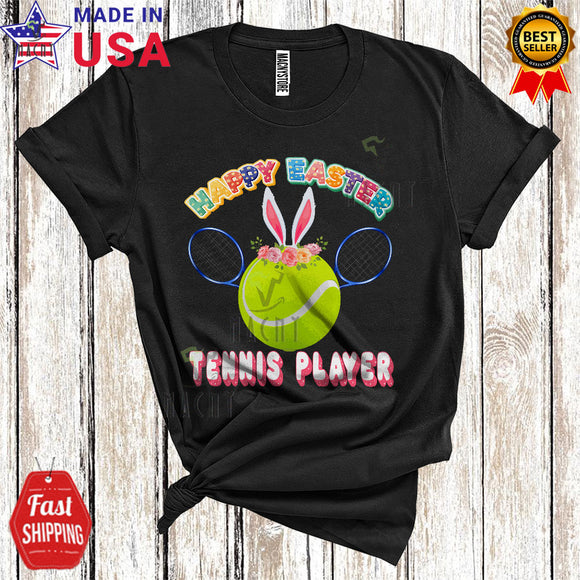 MacnyStore - Happy Easter Tennis Player Cute Cool Easter Day Bunny Ears Sport Player Team Lover T-Shirt
