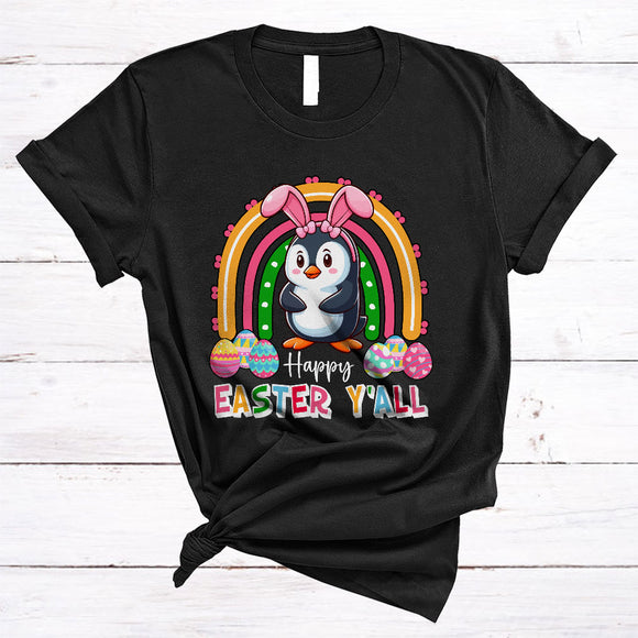 MacnyStore - Happy Easter Y'all, Lovely Easter Day Bunny Penguin Sea Animal, Egg Hunt Matching Group T-Shirt