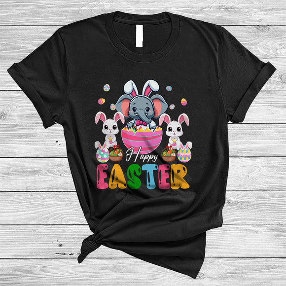 MacnyStore - Happy Easter, Adorable Bunny Elephant In Easter Egg, Matching Eggs Hunting Wild Animal Lover T-Shirt
