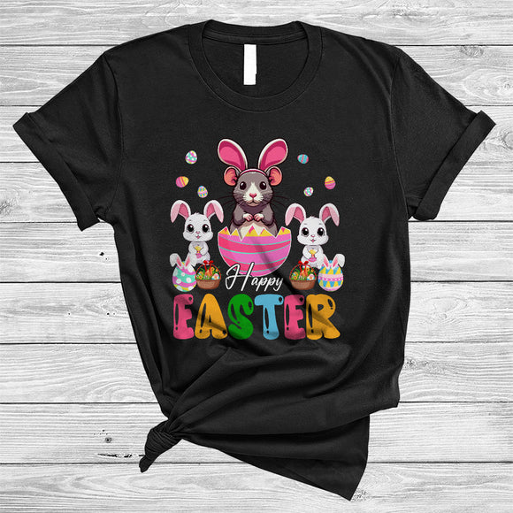 MacnyStore - Happy Easter, Adorable Bunny Rat In Easter Egg, Matching Eggs Hunting Wild Animal Lover T-Shirt