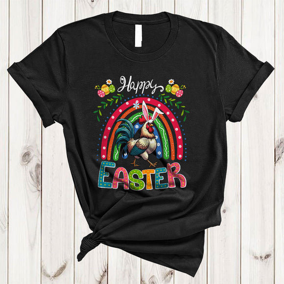 MacnyStore - Happy Easter, Amazing Easter Day Bunny Chicken Lover, Rainbow Matching Egg Hunt Group T-Shirt