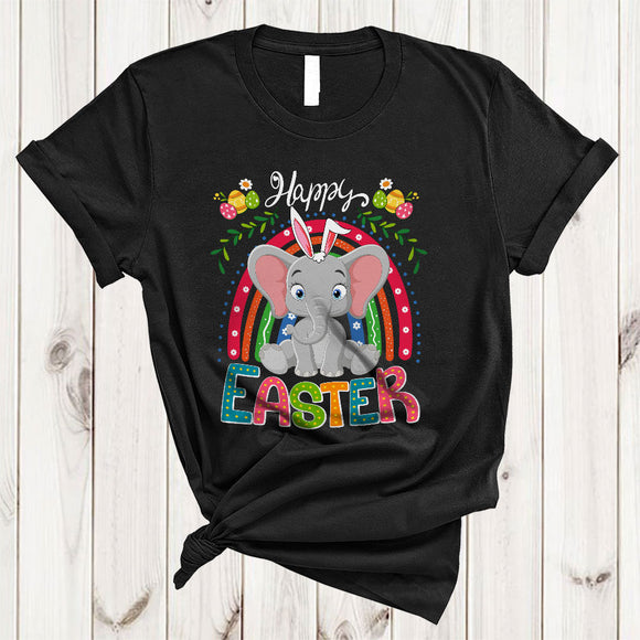MacnyStore - Happy Easter, Amazing Easter Day Bunny Elephant Lover, Rainbow Matching Egg Hunt Group T-Shirt