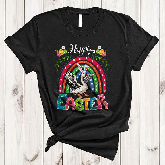 MacnyStore - Happy Easter, Amazing Easter Day Bunny Goose Lover, Rainbow Matching Egg Hunt Group T-Shirt