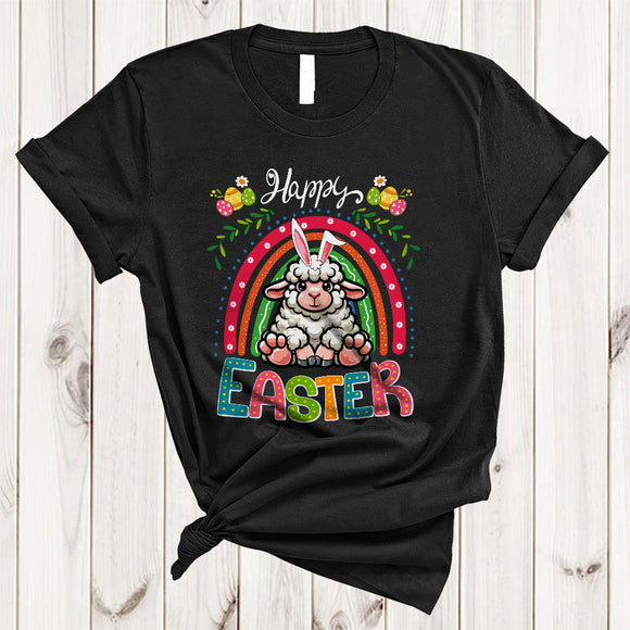 MacnyStore - Happy Easter, Amazing Easter Day Bunny Sheep Lover, Rainbow Matching Egg Hunt Group T-Shirt