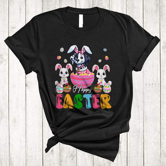 MacnyStore - Happy Easter, Awesome Easter Day Bunny Dalmatian In Easter Egg, Matching Family Group T-Shirt