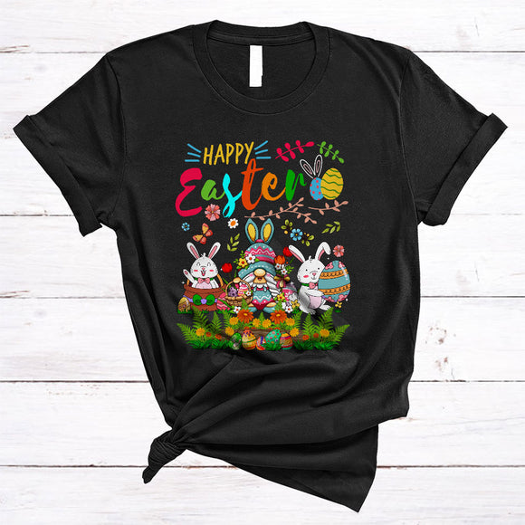 MacnyStore - Happy Easter, Awesome Easter Day Bunny Gnome Gnomies Squad, Egg Hunting Group T-Shirt