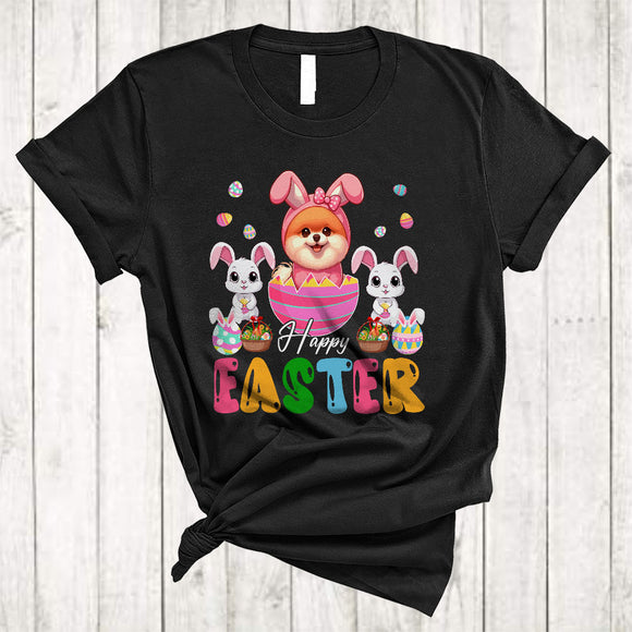 MacnyStore - Happy Easter, Awesome Easter Day Bunny Pomeranian In Easter Egg, Matching Family Group T-Shirt