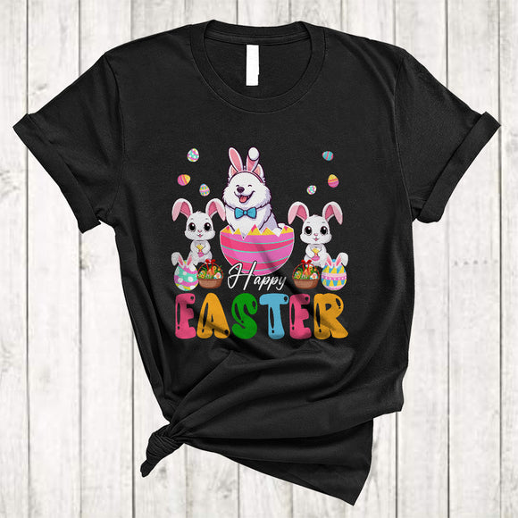 MacnyStore - Happy Easter, Awesome Easter Day Bunny Samoyed In Easter Egg, Matching Family Group T-Shirt