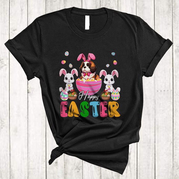 MacnyStore - Happy Easter, Awesome Easter Day Bunny St. Bernard In Easter Egg, Matching Family Group T-Shirt
