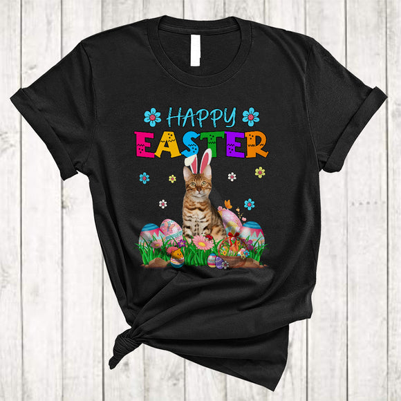 MacnyStore - Happy Easter, Lovely Easter Egg Basket Bunny Bengal Cat, Matching Family Group T-Shirt