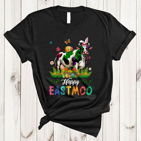 MacnyStore - Happy Eastmoo, Humorous Easter Day Cow Bunny Egg Hunt, Matching Farmer Group T-Shirt