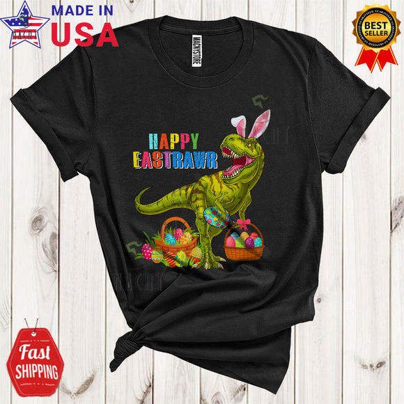 MacnyStore - Happy Eastrawr Cool Happy Easter Day Bunny T-Rex Dinosaur Hunting Easter Egg Basket Lover T-Shirt