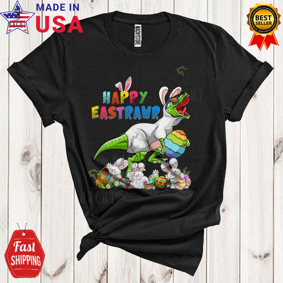MacnyStore - Happy Eastrawr Cool Happy Easter Day Bunny T-Rex Dinosaur Hunting Easter Egg Lover T-Shirt
