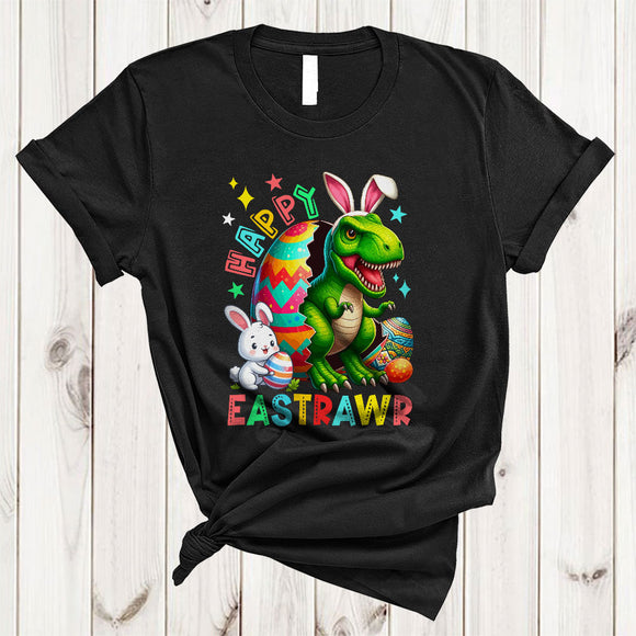 MacnyStore - Happy Eastrawr, Awesome Easter Day Bunny T-Rex Dinosaur In Easter Egg, Family Group T-Shirt