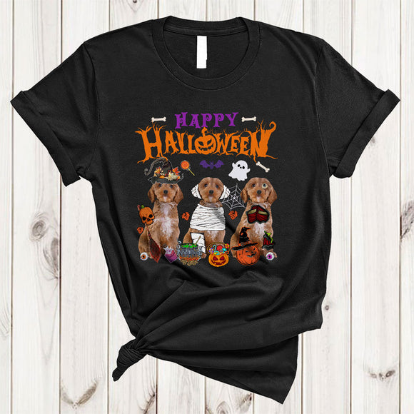 MacnyStore - Happy Halloween Cool Adorable Halloween Witch Mummy Zombie Cockapoo Collection T-Shirt
