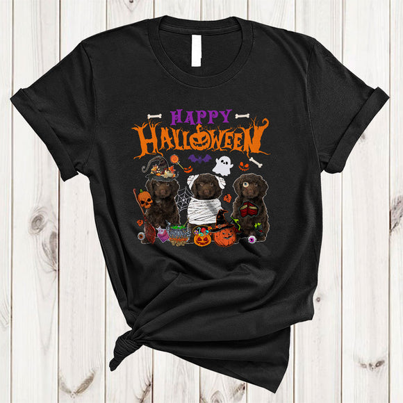 MacnyStore - Happy Halloween Cool Adorable Halloween Witch Mummy Zombie Sproodle Collection T-Shirt