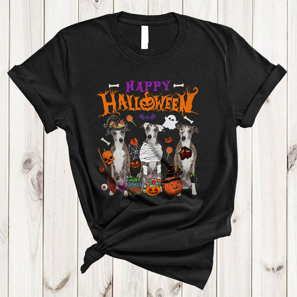 MacnyStore - Happy Halloween Cool Adorable Halloween Witch Mummy Zombie Whippet Collection T-Shirt