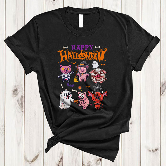 MacnyStore - Happy Halloween Funny Horror Zombie Mummy Witch Pig Collection Farmer Farm T-Shirt