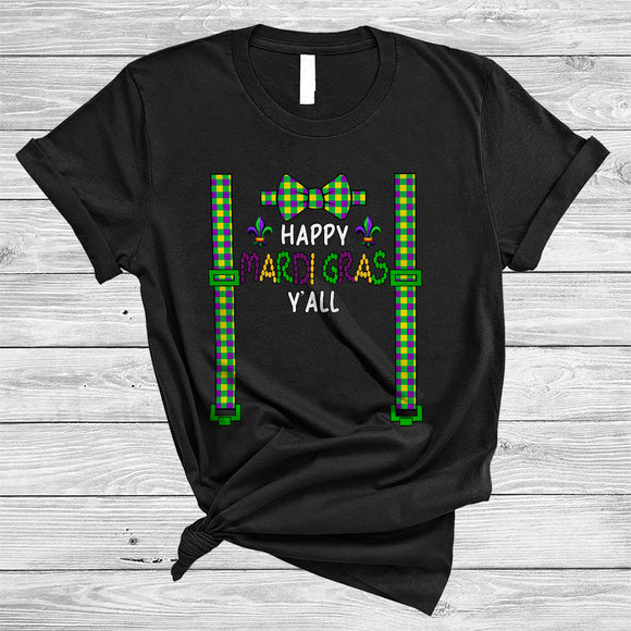 MacnyStore - Happy Mardi Gras Y'all, Humorous Mardi Gras Suit Cosplay, Matching Men Mardi Gras Parade Group T-Shirt