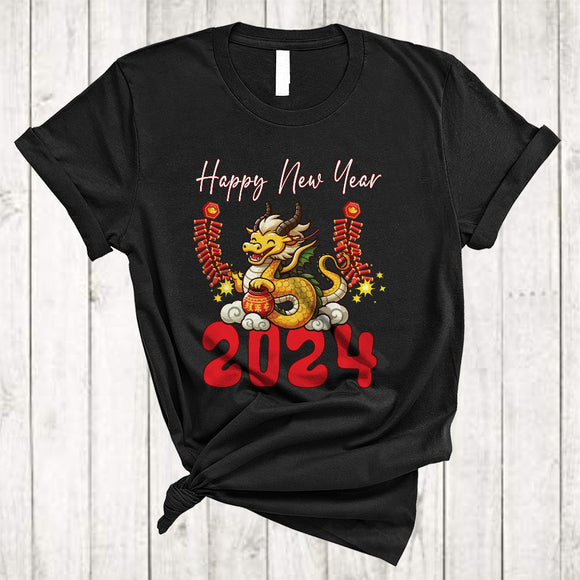 MacnyStore - Happy New Year 2024, Awesome Lunar New Year Dragon Year, Zodiac Matching Family Group T-Shirt