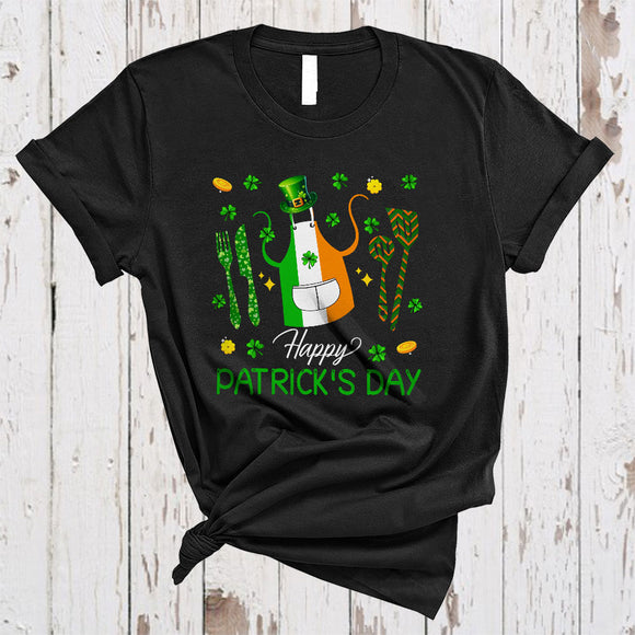 MacnyStore - Happy Patrick's Day, Cool St. Patrick's Day Shamrock Lunch Lady Tools, Irish Flag Group T-Shirt