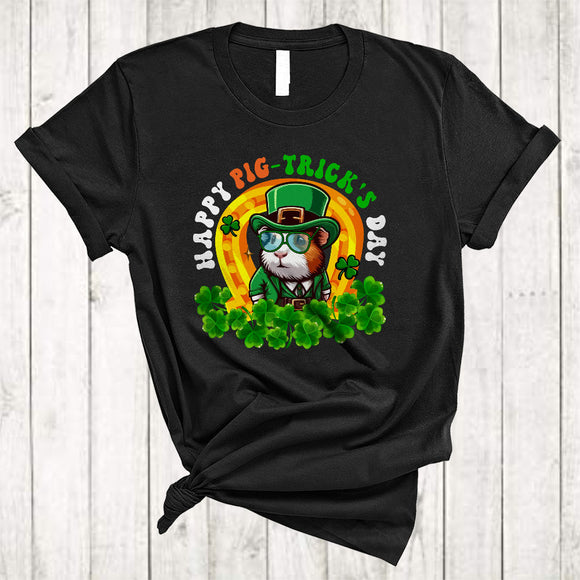 MacnyStore - Happy St Pig-trick's Day, Lovely St. Patrick's Day Horseshoe Shamrock Guinea Pig Lover, Irish Group T-Shirt