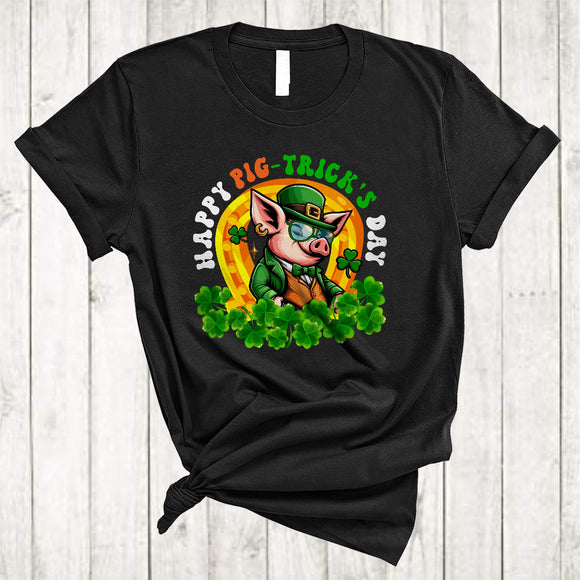 MacnyStore - Happy St Pig-trick's Day, Lovely St. Patrick's Day Horseshoe Shamrock Pig Lover, Irish Group T-Shirt