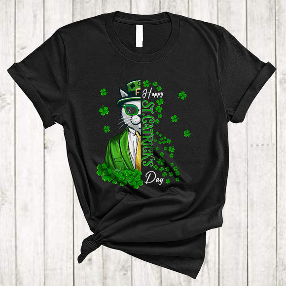 MacnyStore - Happy St. Catrick's Day, Awesome St. Patrick's Day Leprechaun Cat Sunglasses, Shamrock Lover T-Shirt