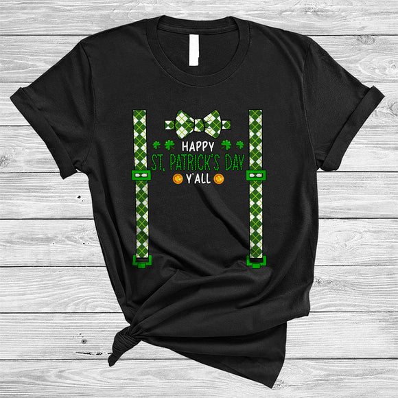 MacnyStore - Happy St. Patrick's Day Y'all, Humorous St. Patrick's Day Suit Cosplay, Matching Men Family Group T-Shirt