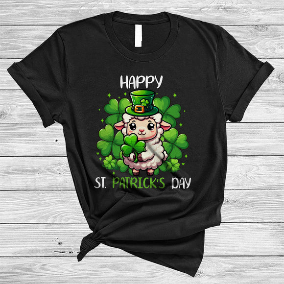 MacnyStore - Happy St. Patrick's Day, Adorable Leprechaun Sheep Shamrock, Farmer Farm Animal Lover T-Shirt