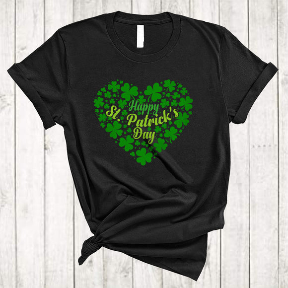 MacnyStore - Happy St. Patrick's Day, Amazing St. Patrick's Day Shamrock Heart Shape, Irish Family Group T-Shirt