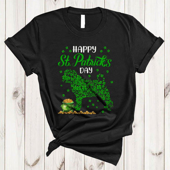 MacnyStore - Happy St. Patrick's Day, Amazing St. Patrick's Day Shamrocks Pug Shape, Matching Animal Lover T-Shirt