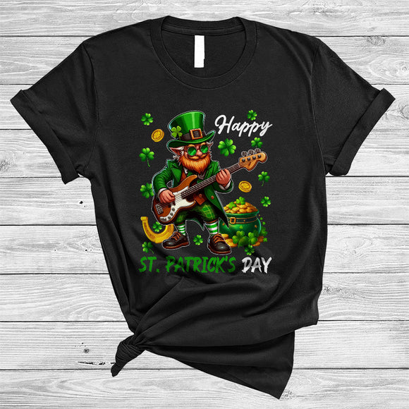 MacnyStore - Happy St. Patrick's Day, Joyful St. Patrick's Day Irish Playing Guitar, Shamrock Guitarist Lover T-Shirt