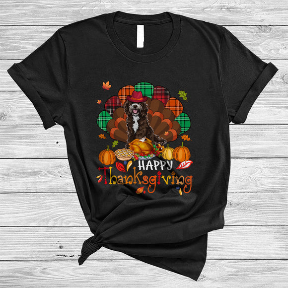 MacnyStore - Happy Thanksgiving, Cool Adorable Sproodle Plaid Turkey Tail Lover, Dinner Family Group T-Shirt