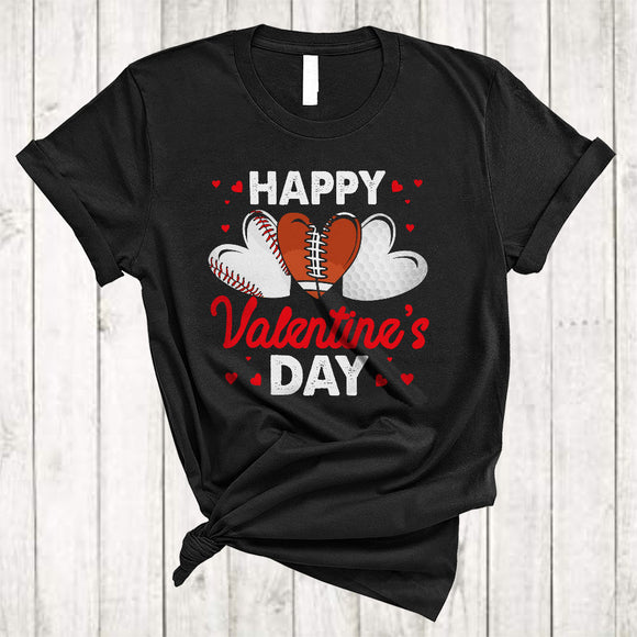 MacnyStore - Happy Valentine's Day, Amazing Valentine Baseball Football Golf Player, Matching Sport Team T-Shirt