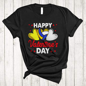 MacnyStore - Happy Valentine's Day, Amazing Valentine Softball Volleyball Golf Player, Matching Sport Team T-Shirt