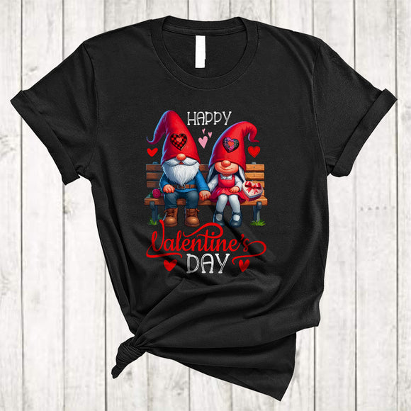 MacnyStore - Happy Valentine's Day, Lovely Valentine Couple Gnomes Gnomies, Matching Couple Lover T-Shirt