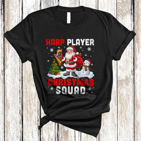 MacnyStore - Harp Player Christmas Squad, Adorable Santa Harp Lover, Pajamas Family X-mas Group T-Shirt