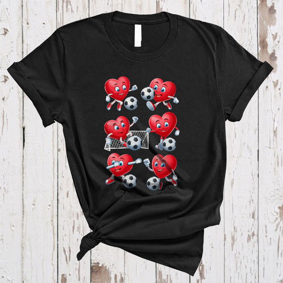 MacnyStore - Hearts Playing Soccer, Joyful Cute Valentine's Day Volleyball Lover, Matching Sport Player Team T-Shirt