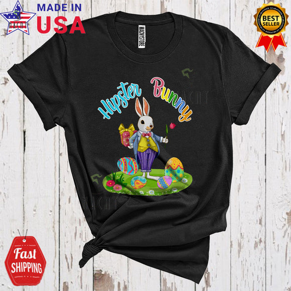 MacnyStore - Hipster Bunny Cool Funny Easter Day Bunny Egg Hunting Lover Matching Easter Family Group T-Shirt