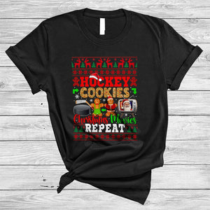 MacnyStore - Hockey Cookies Christmas Movies Repeat, Lovely Sweater Cookie Baker, Sport Hockey Player T-Shirt