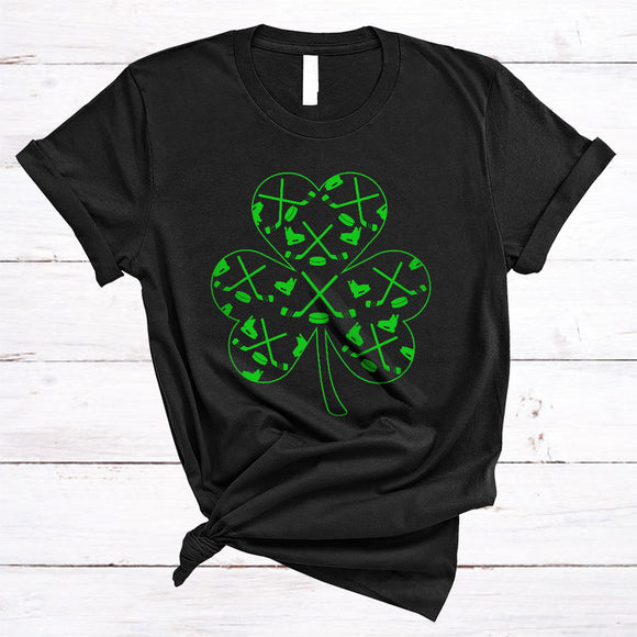 MacnyStore - Hockey Inside Shamrock, Awesome St. Patrick's Day Lucky Shamrock, Sport Team Family Group T-Shirt
