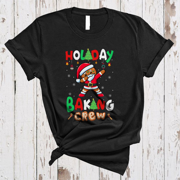 MacnyStore - Holiday Baking Crew, Funny Merry Christmas Dabbing Santa Gingerbread, X-mas Baking Baker T-Shirt