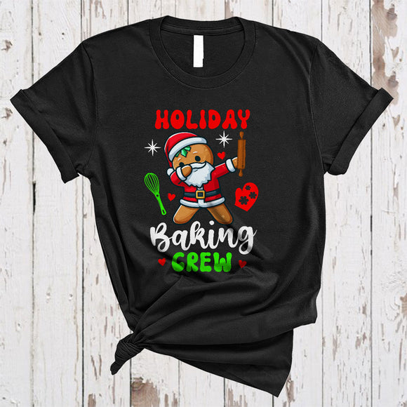MacnyStore - Holiday Baking Crew, Humorous Christmas Santa Gingerbread Dabbing, Baking Baker Squad T-Shirt