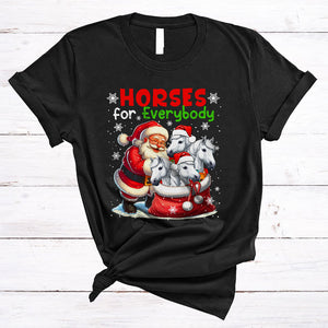 MacnyStore - Horses For Everybody, Joyful Christmas Horse In Santa Bag, Farmer X-mas Family Group T-Shirt