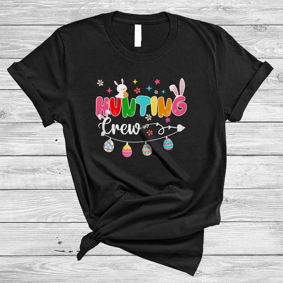 MacnyStore - Hunting Crew, Adorable Easter Day Three Bunny Egg Hunting Easter Eggs, Animal Lover T-Shirt