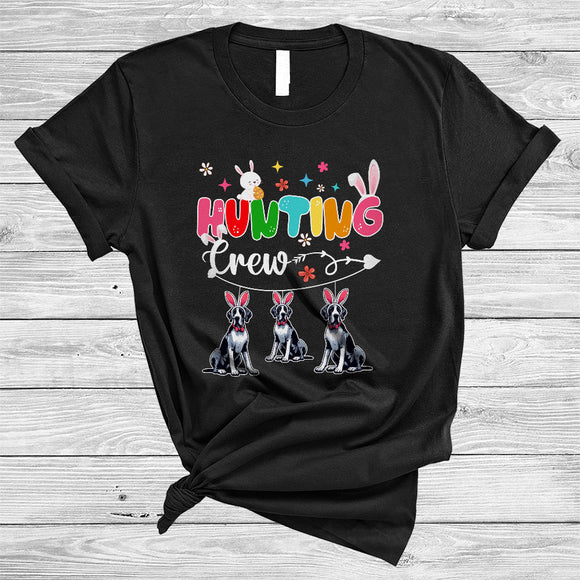 MacnyStore - Hunting Crew, Adorable Easter Day Three Bunny Great Dane Hunting Easter Eggs, Animal Lover T-Shirt