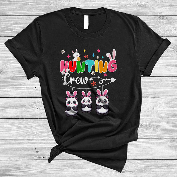 MacnyStore - Hunting Crew, Adorable Easter Day Three Bunny Panda Hunting Easter Eggs, Animal Lover T-Shirt