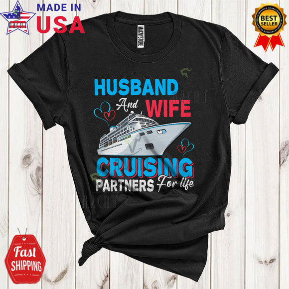 MacnyStore - Husband And Wife Cruising Partners For Life Cool Cute Cruise Matching Couple Family T-Shirt