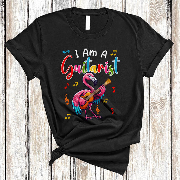 MacnyStore - I Am A Guitarist, Joyful Music Flamingo Playing Guitar Guitarist Lover, Matching Wild Animal Group T-Shirt